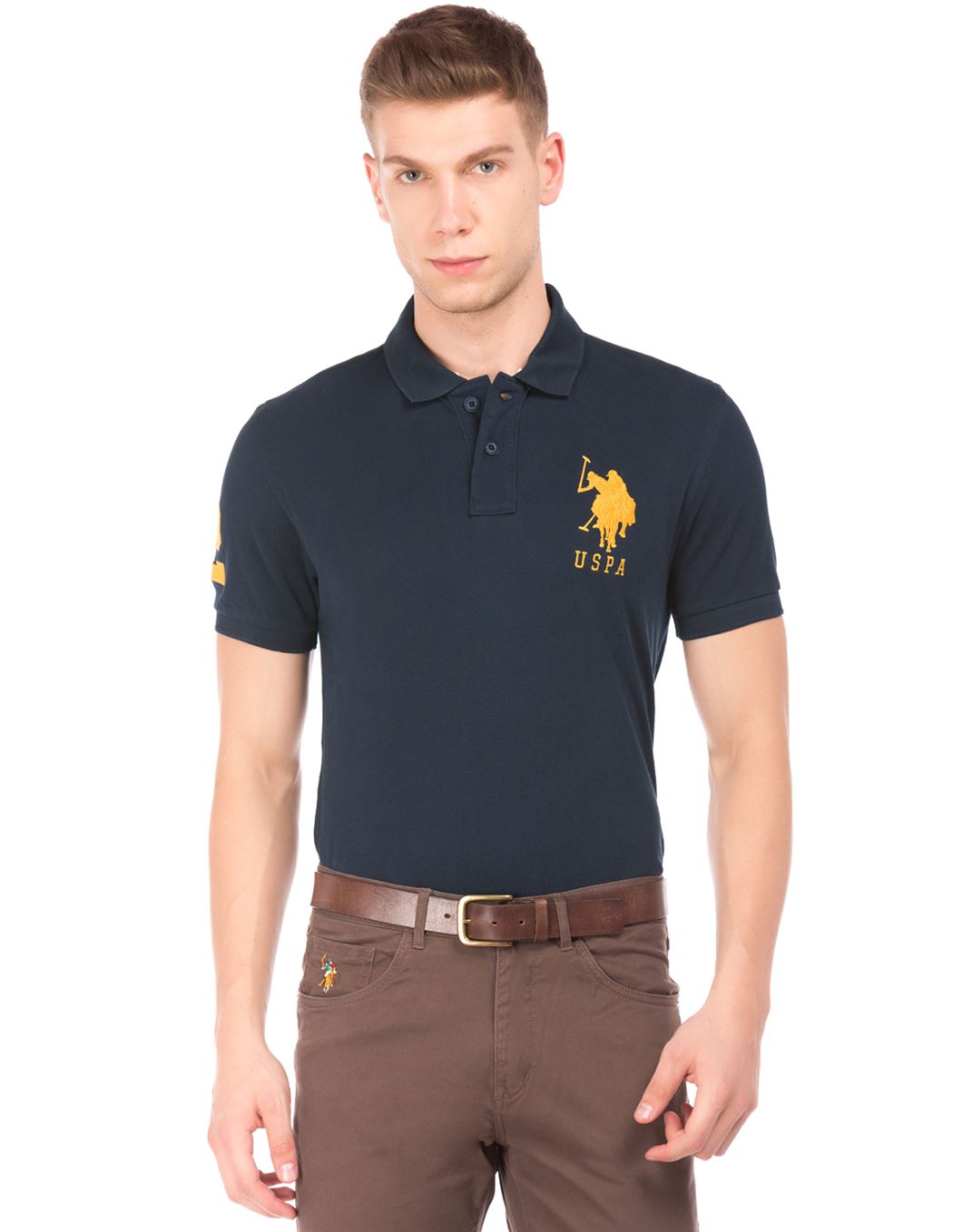 U.S. Polo Assn. Men Casual Wear Navy Blue T-Shirt